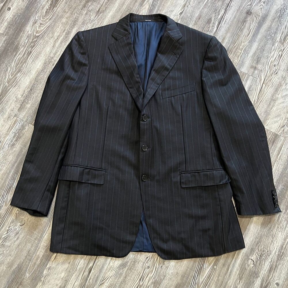 Ermenegildo Zegna Traveller Micronsphere Blazer 54R 100% Wool Pinstripe Italy